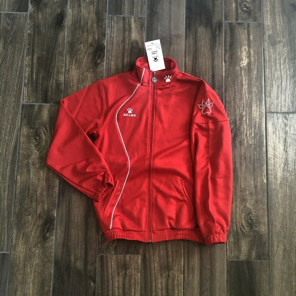 kelme garra jacket red full zip soccer track jacke